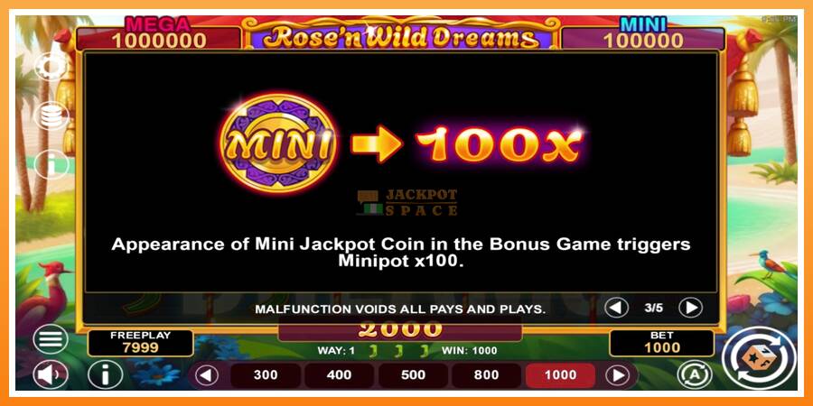 Rose’n Wild Dreams Hold & Win leikjavél fyrir peninga, mynd 6