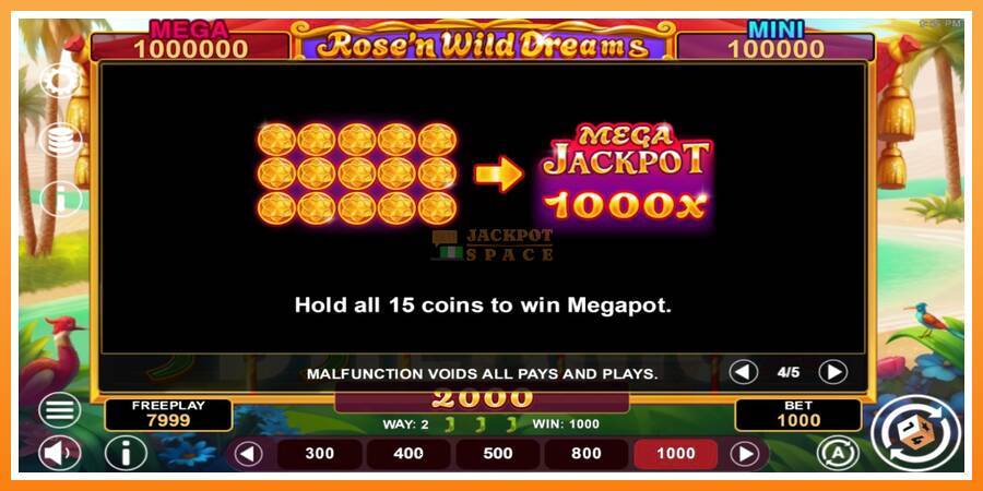 Rose’n Wild Dreams Hold & Win leikjavél fyrir peninga, mynd 7