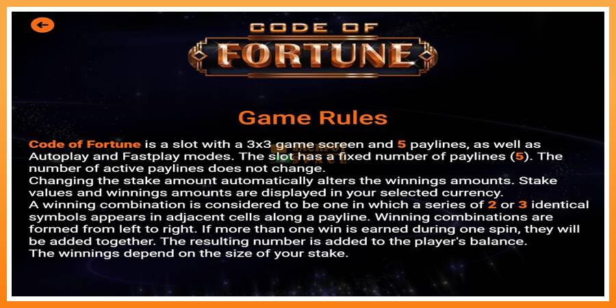 Code of Fortune leikjavél fyrir peninga, mynd 4