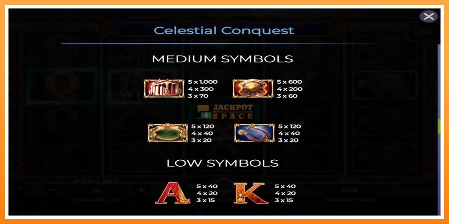 Celestial Conquest leikjavél fyrir peninga, mynd 6