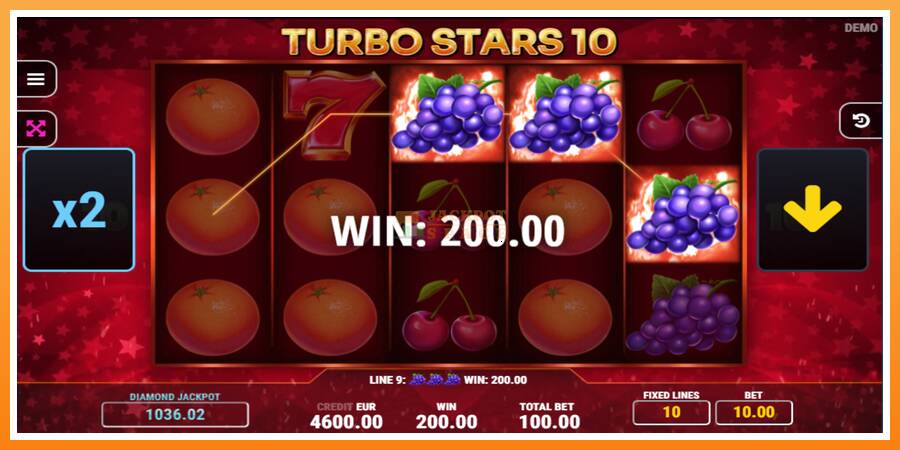 Turbo Stars 10 leikjavél fyrir peninga, mynd 3