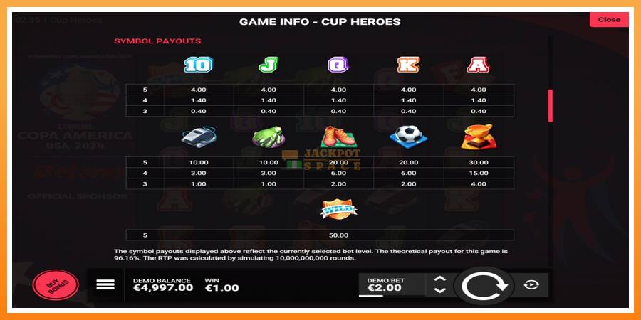 Cup Heroes leikjavél fyrir peninga, mynd 5