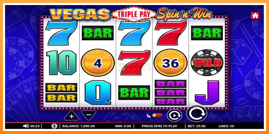 Vegas Triple Pay Spin n Win leikjavél fyrir peninga, mynd 1