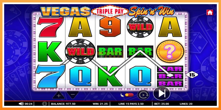 Vegas Triple Pay Spin n Win leikjavél fyrir peninga, mynd 2