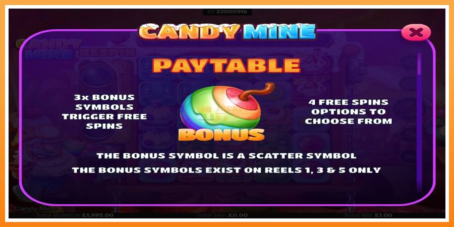 Candy Mine leikjavél fyrir peninga, mynd 4