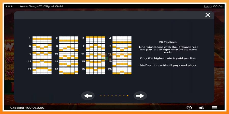 Area Surge City of Gold leikjavél fyrir peninga, mynd 6