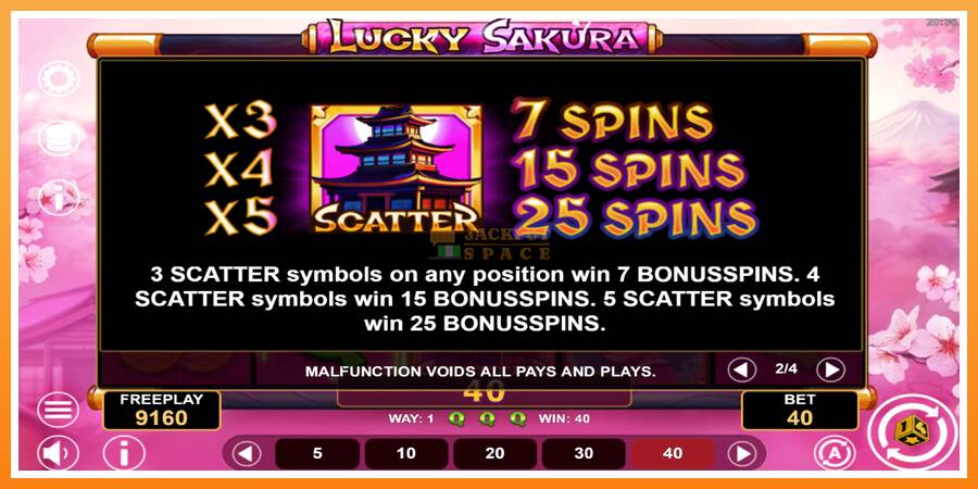 Lucky Sakura Win Spins leikjavél fyrir peninga, mynd 6