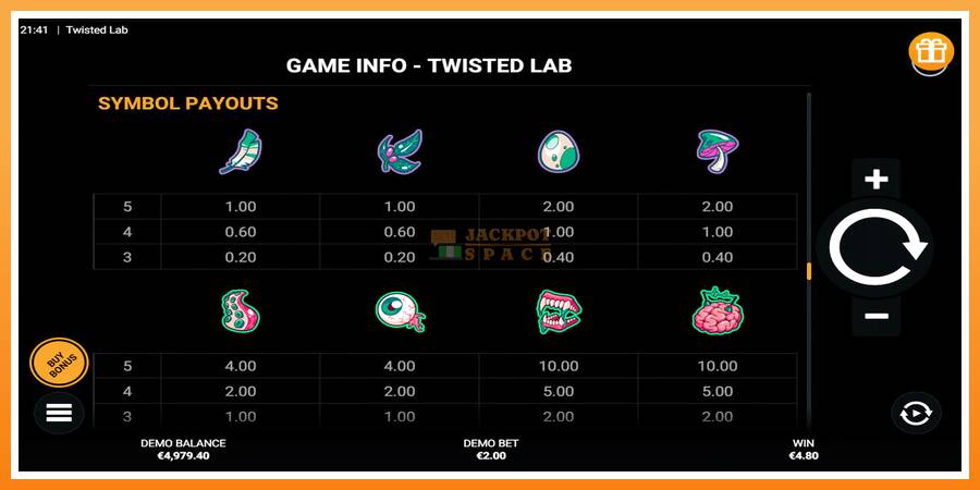 Twisted Lab leikjavél fyrir peninga, mynd 6