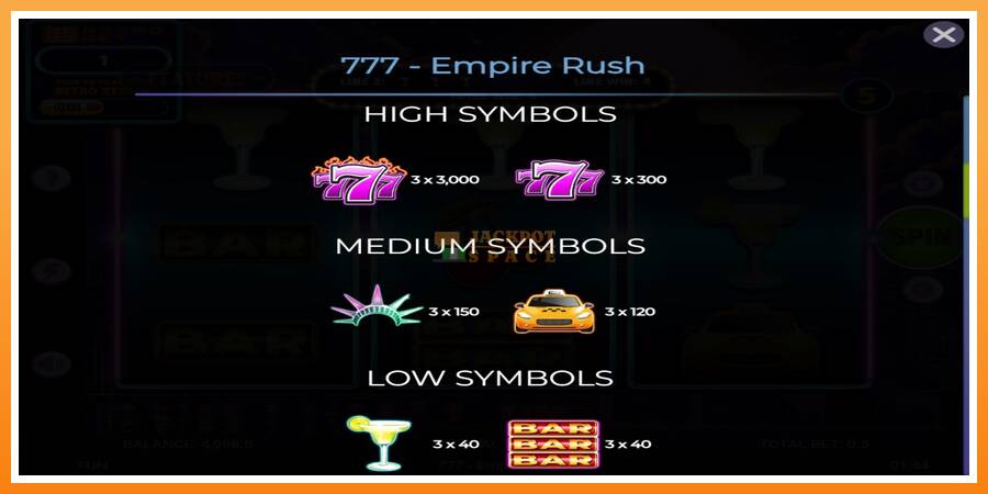 777 Empire Rush leikjavél fyrir peninga, mynd 5