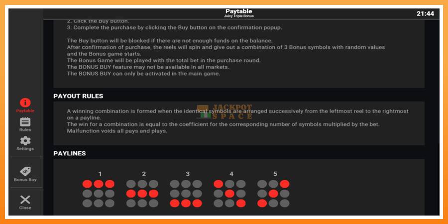 Juicy Triple Bonus leikjavél fyrir peninga, mynd 6