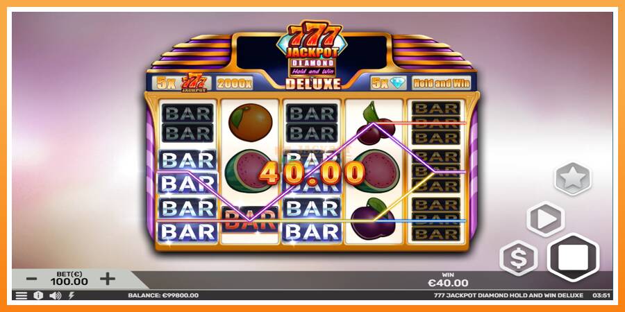 777 Jackpot Diamond Hold and Win Deluxe leikjavél fyrir peninga, mynd 3