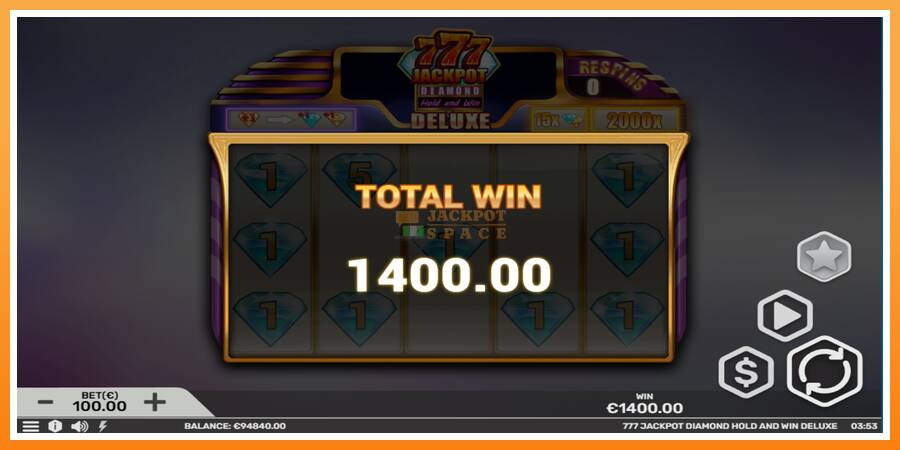 777 Jackpot Diamond Hold and Win Deluxe leikjavél fyrir peninga, mynd 5