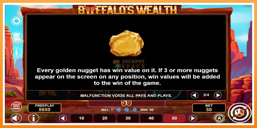 Buffalos Wealth leikjavél fyrir peninga, mynd 7