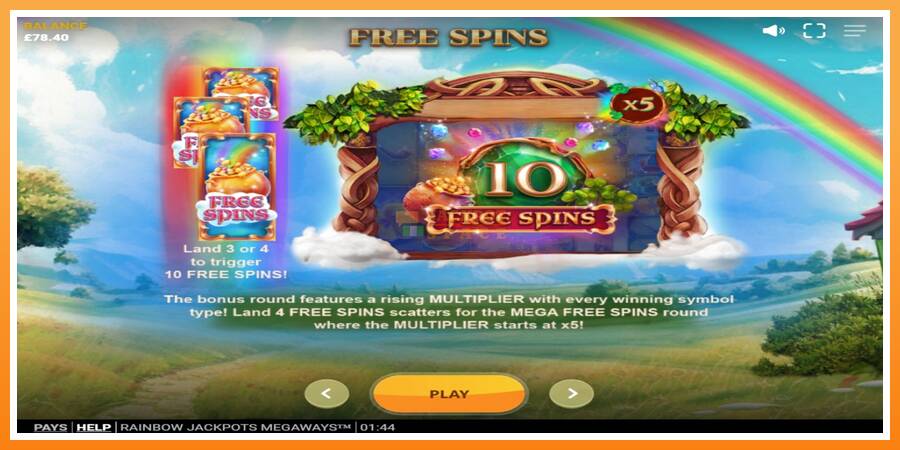 Rainbow Jackpots Megaways leikjavél fyrir peninga, mynd 6