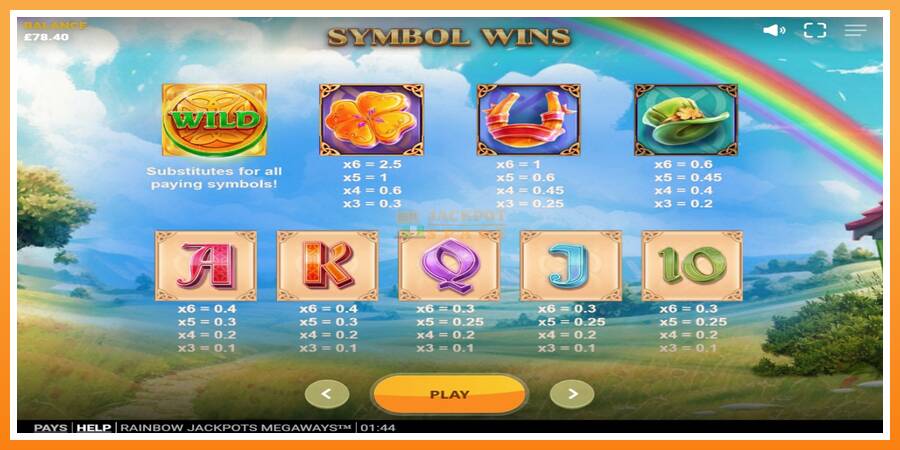 Rainbow Jackpots Megaways leikjavél fyrir peninga, mynd 7