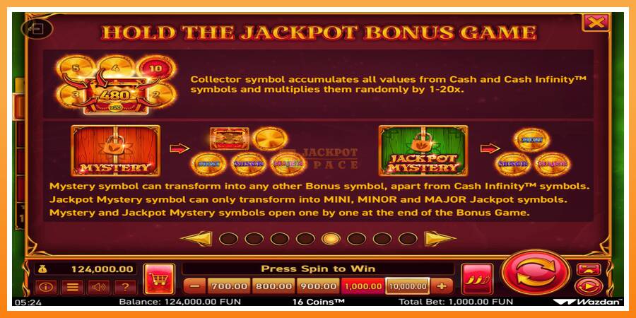 16 Coins Score The Jackpot leikjavél fyrir peninga, mynd 6