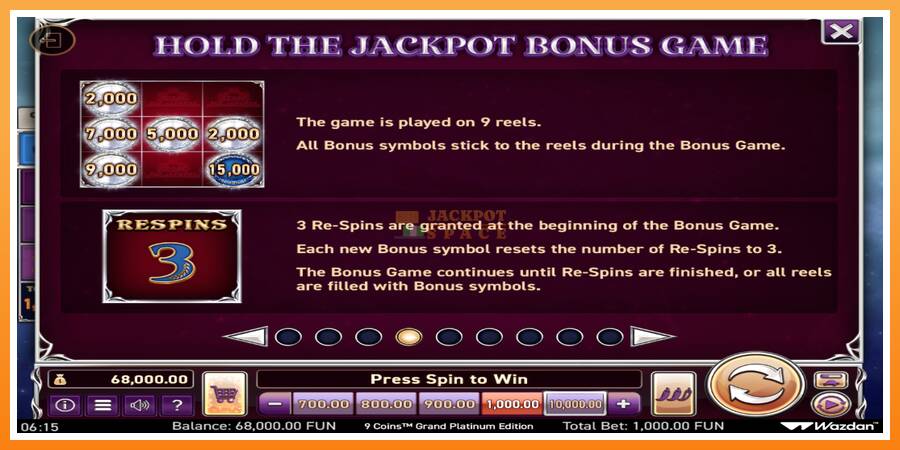 9 Coins Grand Diamond Edition Score The Jackpot leikjavél fyrir peninga, mynd 6