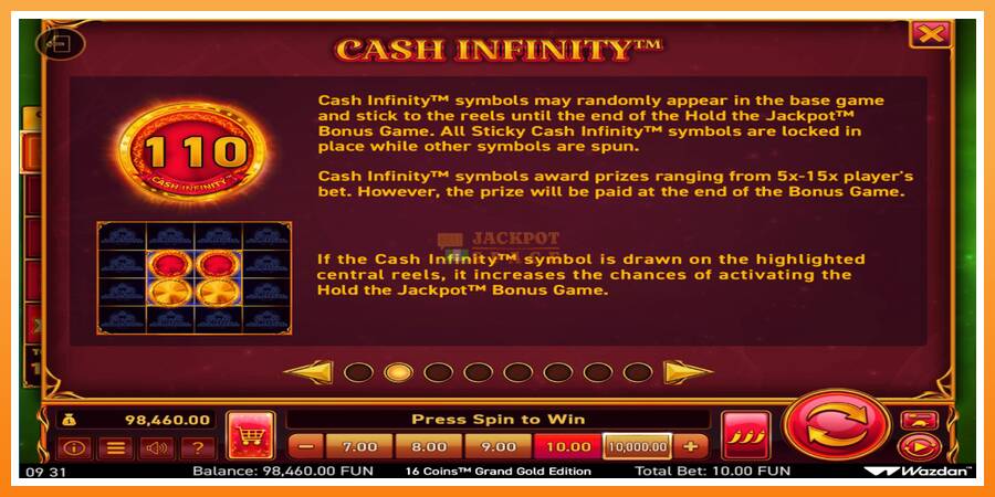 16 Coins Grand Gold Edition Score The Jackpot leikjavél fyrir peninga, mynd 5