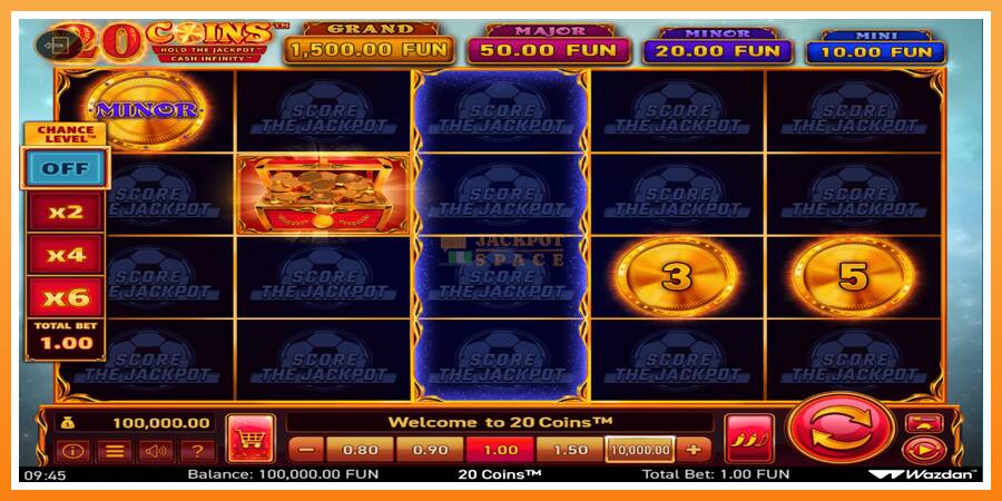 20 Coins Score The Jackpot leikjavél fyrir peninga, mynd 2