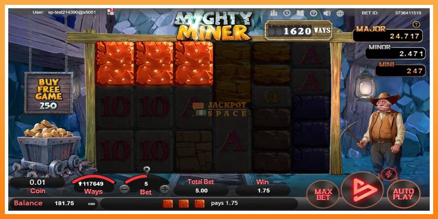 Mighty Miner leikjavél fyrir peninga, mynd 2