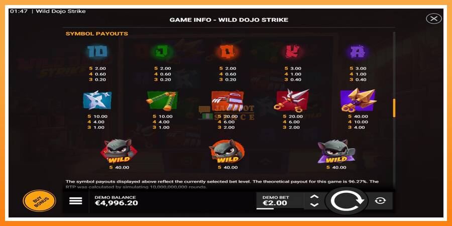 Wild Dojo Strike leikjavél fyrir peninga, mynd 5