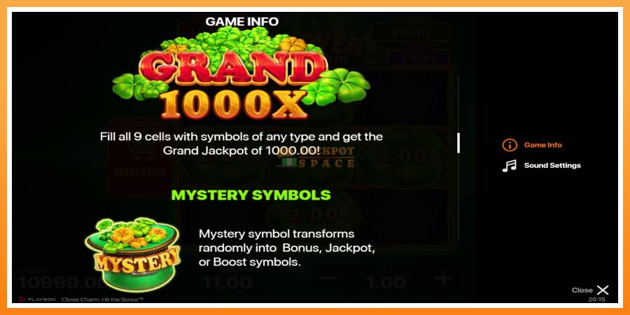 Clover Charm: Hit the Bonus leikjavél fyrir peninga, mynd 4