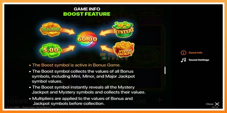 Clover Charm: Hit the Bonus leikjavél fyrir peninga, mynd 6