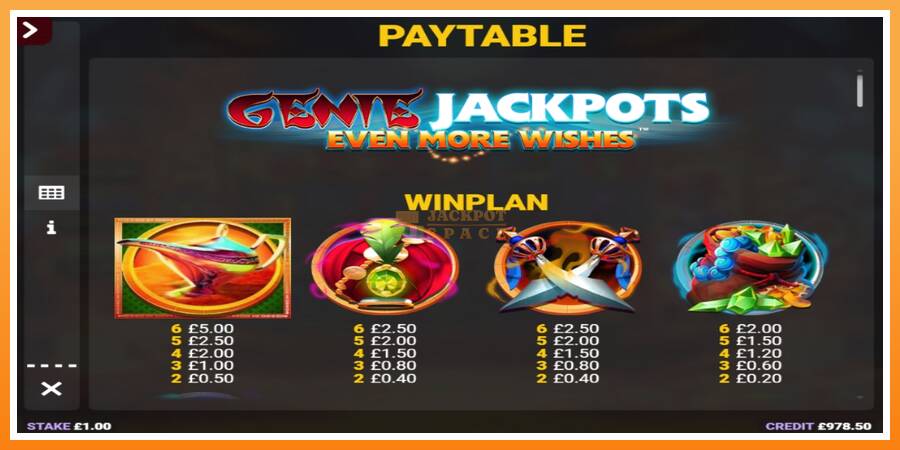 Genie Jackpots Even More Wishes leikjavél fyrir peninga, mynd 4