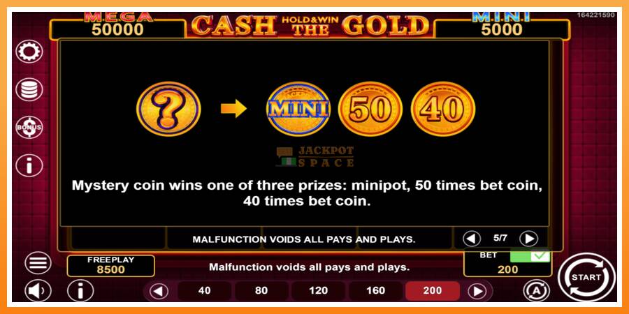 Cash The Gold Hold & Win leikjavél fyrir peninga, mynd 6